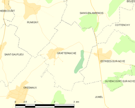 Mapa obce Grattepanche