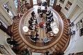 View from above: President George W. Bush seated at lower left holds meeting.