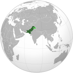   巴基斯坦實際控制區域   宣稱主權但未控制的克什米爾南部