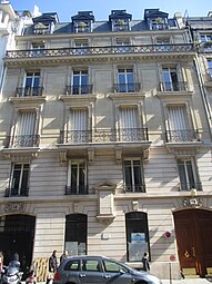 Immeuble de la rue de Marignan (8e arrondissement de Paris) où demeura Mary Cassatt de 1887 à sa mort.