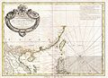1771年法國地理家繪畫的南海地圖，西沙群島被劃入與中國大陸不同顏色的安南領土