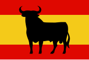 Spanische Flagge mit Osborne-Stier