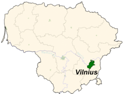Location of Vilnius