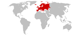 Территория Европы (красный цвет)