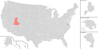 Color coded map of 2023 House of Representatives special election results