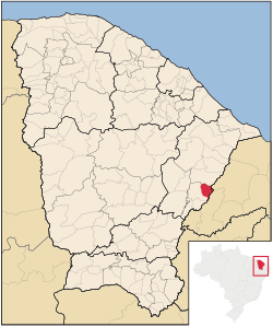 Localização de Potiretama no Ceará