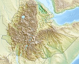 Location of the hypersaline lake in Ethiopia.