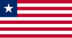 Flag of the Republic of Liberia (Gules, five barrulets argent)