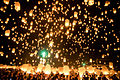 Image 7Yi Peng, floating lantern festival in Northern Thailand, observed around the same time as Loy Krathong. (from Culture of Thailand)