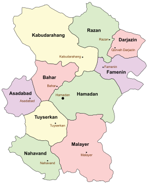 Counties of Hamadan Province