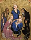 『聖カタリナの神秘の結婚』（The Mystic Marriage of St Catherine）, ミケリーノ・ダ・ベソッツォ,1420年頃 （シエナ国立美術館蔵）。