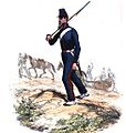 Artillerie de montagne française - Tenue de campagne vers 1840.