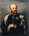 Feltmarskalk Gebhard Leberecht von Blücher ledet den prøyssiske styrken Kopi av ukjent artist, malt av: Ernst Gebauer (1782–1865)