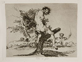 Στην πλάκα 37: Esto es peor (Αυτό είναι χειρότερο) (αριστερά), απεικονίζεται ένας Ισπανός στρατιώτης του οποίου το σώμα είναι ακρωτηριασμένο και καρφωμένο σε ένα δέντρο, ενώ είναι περιτριγυρισμένο από πτώματα Γάλλων στρατιωτών. Το έργο αυτό βασίζεται εν μέρει στο θραύσμα Ελληνιστικού ανδρικού γυμνού, που είναι γνωστό ως Belvedere Torso του Αθηναίου Απολλώνιου γιου του Νέστορα (δεξιά) . Ο Γκόγια είχε κάνει μια μελέτη του αγάλματος με την τεχνική wash σε μαύρες αποχρώσεις κατά τη διάρκεια μιας επίσκεψής του στη Ρώμη.