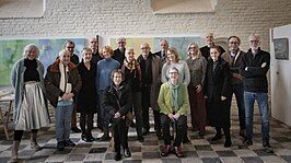 vlnr: Silvia Kooman, Glenn Priester, Peter Holtring (voorzitter), Helma Hulscher, Toon van Daalen, Christel Wijland, Leen van Duivendijk, Paula Termeer, Jan de Heer, Michiel Hermsen, Evelien Noens, Gerda Schout, Johan Klein, Naomi Remijn, Izaäk Geschiere (secretaris), Adri Geelhoed. Zittend: Marion Crezée, Saskia Eggink