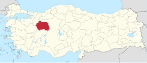 Poziția provinciei Eskișehir în Turcia