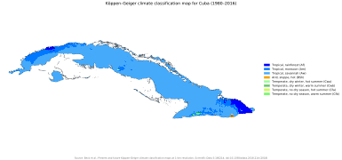 Кліматична карта Куби (за Кеппеном)