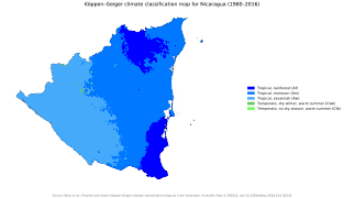 Кліматична карта Нікарагуа (за Кеппеном)