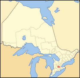 Location of Waterloo Region in Ontario