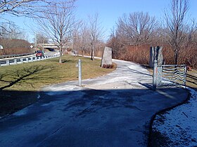 In Cambridge, near Alewife station and the junction with the Fitchburg Cutoff Path