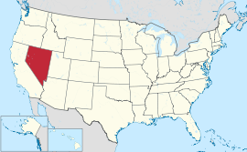 Χάρτης των Ηνωμένων Πολιτειών με την πολιτεία Νεβάδα χρωματισμένη