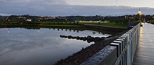 North Harbour Stadium seen from Albany Lakes Civic Park