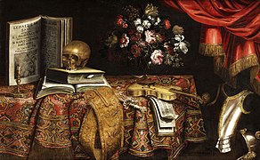 Vanitas con violín, libro de música, florero y calavera (1681), de Pierfrancesco Cittadini, colección privada