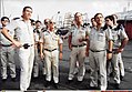 ביקור אלוף מיכה רם עם המיועד להחליפו עמי אילון במספנת חיל הים 1992.