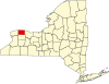 標示出奥尔良县位置的地圖