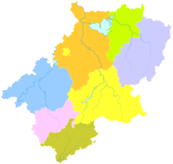 Guangde is the easternmost division in this map of Xuancheng