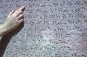 Close-Up of Bisotun Inscription