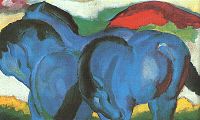 Die kleinen blauen Pferde, Ny Cabbil Ghorrym Veggey (1911), Staatsgalerie Stuttgart