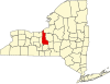 Округ Кайюга на карте штата.