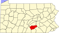 カンバーランド郡の位置を示したペンシルベニア州の地図