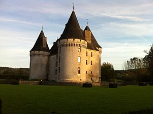 Slottet Château des Bories mellan Périgueux och Savignac-Les-Églises