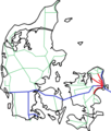 Схема железных дорог Дании