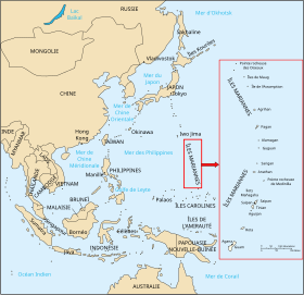 Carte des îles Mariannes.