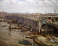 Nový most vo výstavbe na maľbe The Last of Old Westminster Jamesa McNeilla Whistlera (1862)