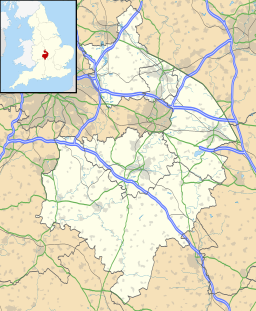 Atherstones läge i Warwickshire