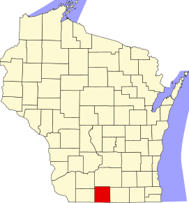 Localizare Comitatului Green în statul Wisconsin