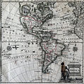 Carte des Amériques faisant apparaître l'île de Davis (Jonghe, 1770).