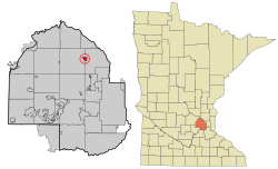 Location of the city of Osseo within Hennepin County, Minnesota