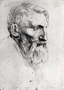 Auguste Rodin debuxado por Alphonse Legros.