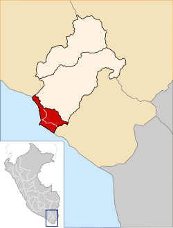 Location of Ilo in the Moquegua Region