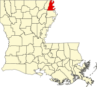 Map of Luizijana highlighting East Carroll Parish