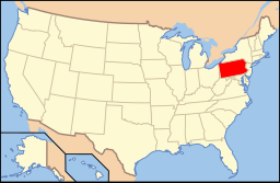 Pennsylvanias läge i USA