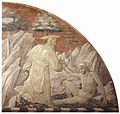 Бог творить Адама. Фреска Учелло. Санта Марія Новелла, Флоренція.1430--ті роки.