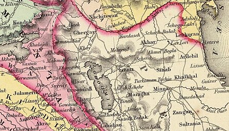 1856 елгы тагын бер карта, анда бу елга Aras сүзе белән билгеләнгән.