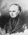 Christian Dietrich Grabbe in 1836 (Tekening: Joseph Wilhelm Pero) overleden op 12 september 1836
