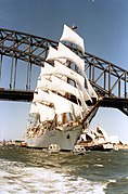 Sailing under the Sydney Harbour Bridge (1988)